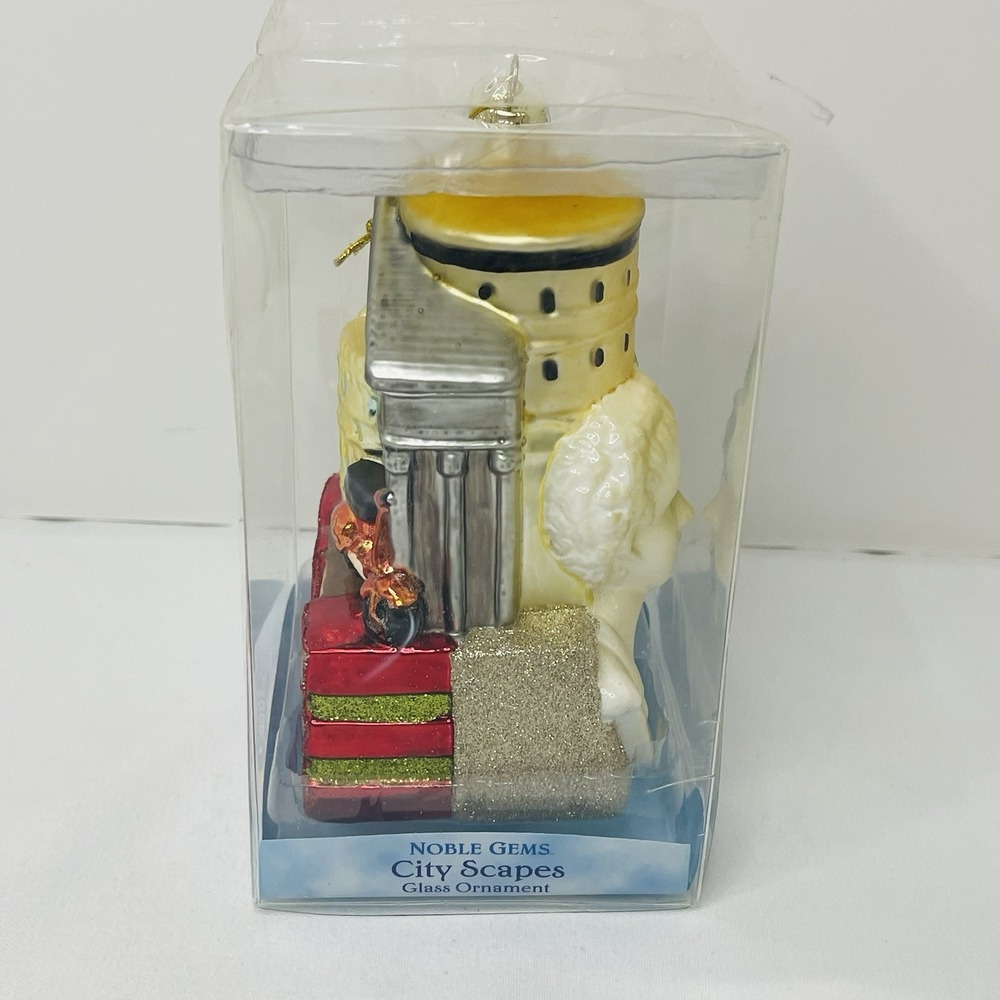 Kurt Adler Rome Cityscape Hanging Glass Christmas Tree Ornament, 5" - Picture 2 of 7
